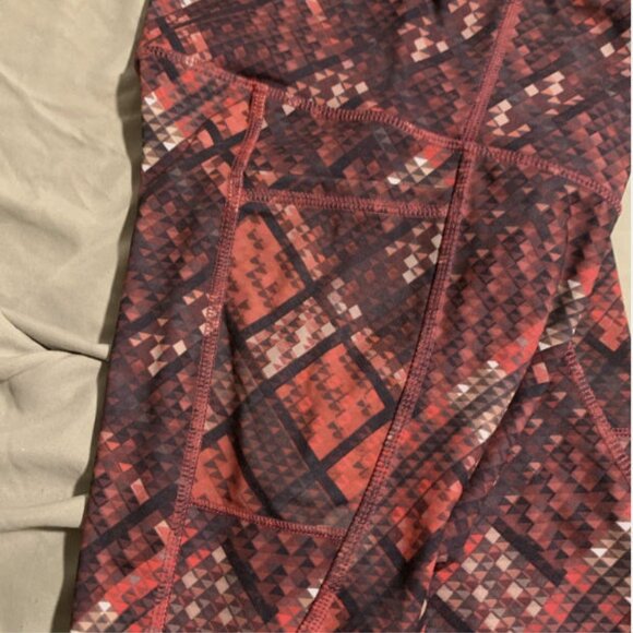 Champion Master Plaid Red High Rise Sculpt Leggings Women’s Med 7/8 Side Pockets - Picture 7 of 10